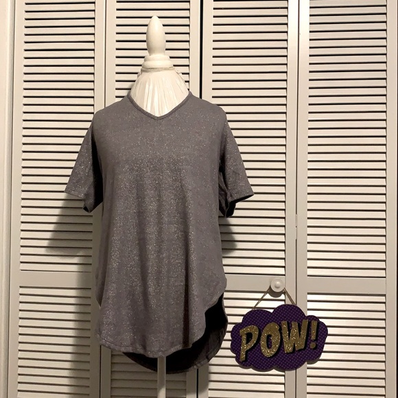 TORRID K GREY SPARKLE HACCI TUNIC TEE - Picture 1 of 3